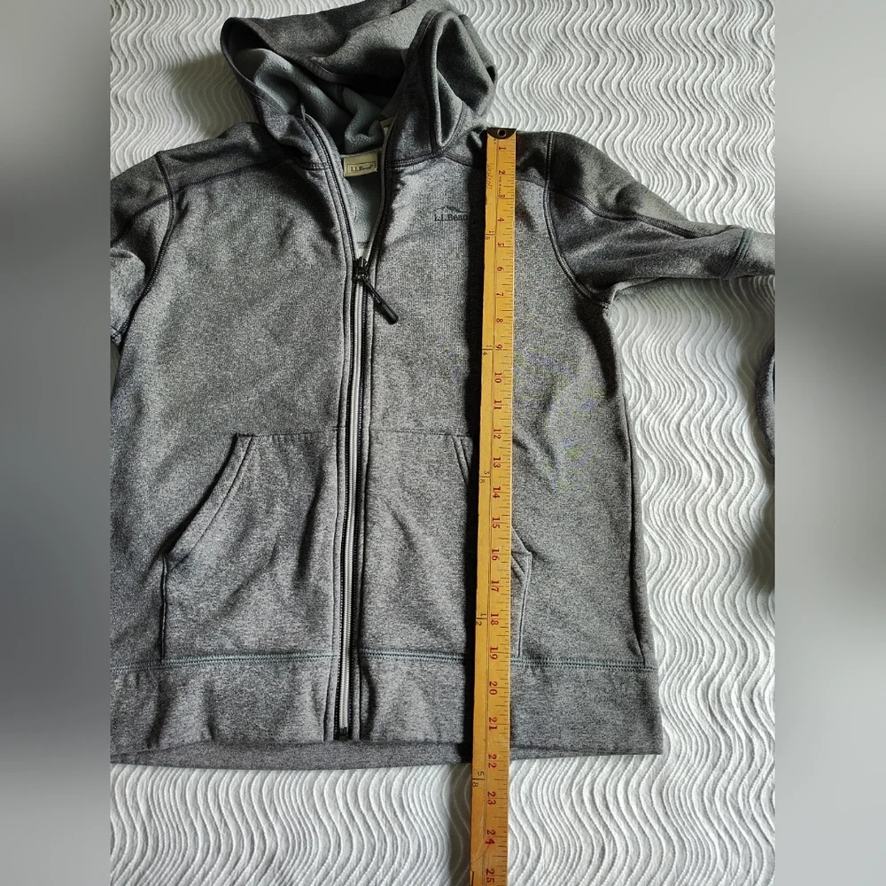 LL Bean Kids' Full-Zip Hoodie Sweatshirt Size Large L 14-16 Gray Fleece Interior